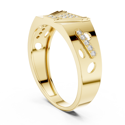 925 Silver Moissanite vintage Art Deco Silhouette Mens Ring