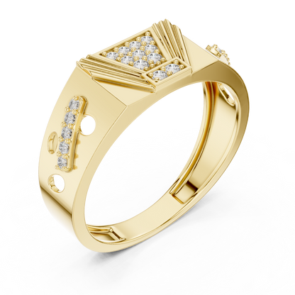 925 Silver Moissanite vintage Art Deco Silhouette Mens Ring