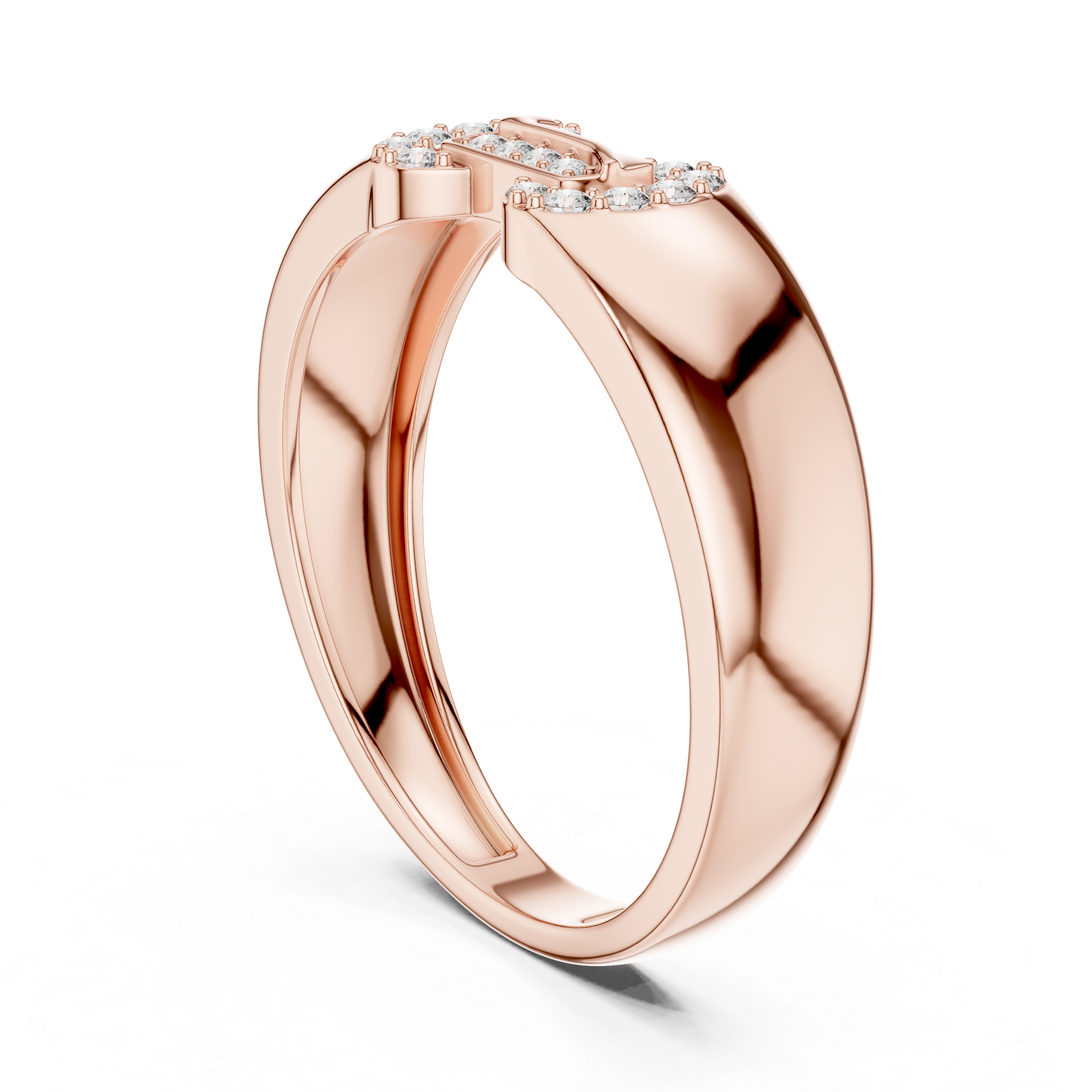925 Silver Moissanite Equestrian-Inspired Horsebit Interlocking Mens Ring