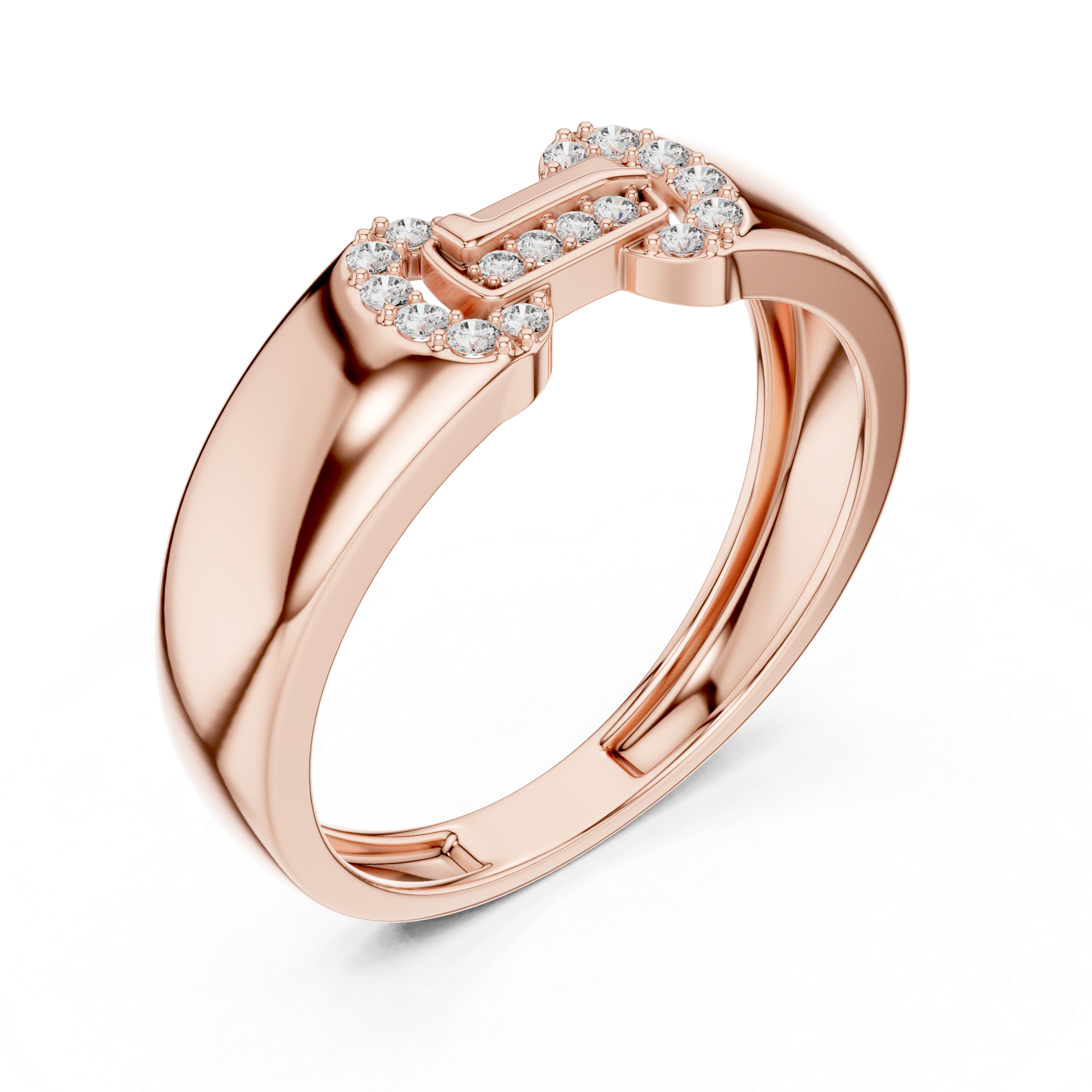 925 Silver Moissanite Equestrian-Inspired Horsebit Interlocking Mens Ring