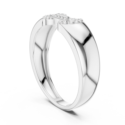 925 Silver Moissanite Equestrian-Inspired Horsebit Interlocking Mens Ring