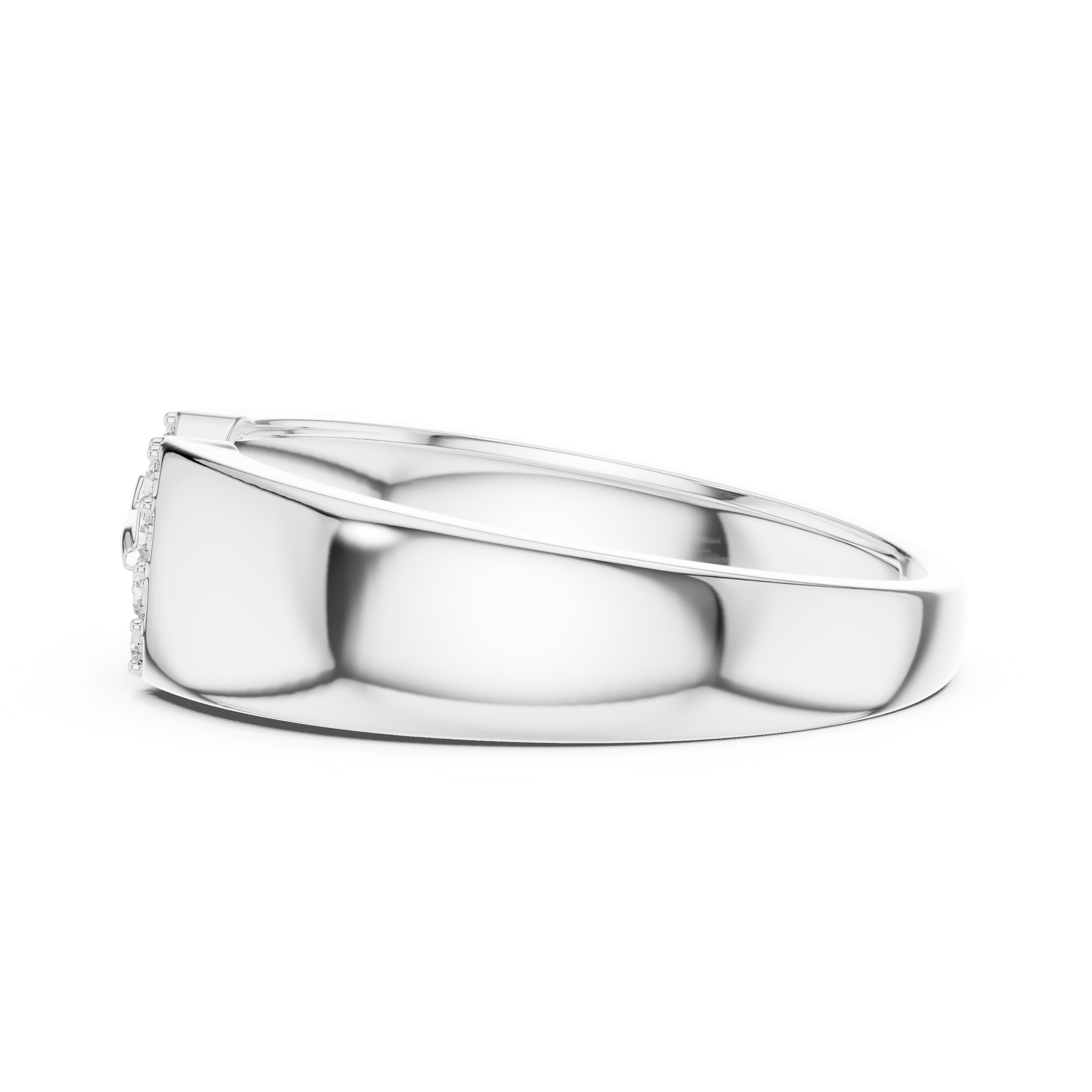 925 Silver Moissanite Equestrian-Inspired Horsebit Interlocking Mens Ring