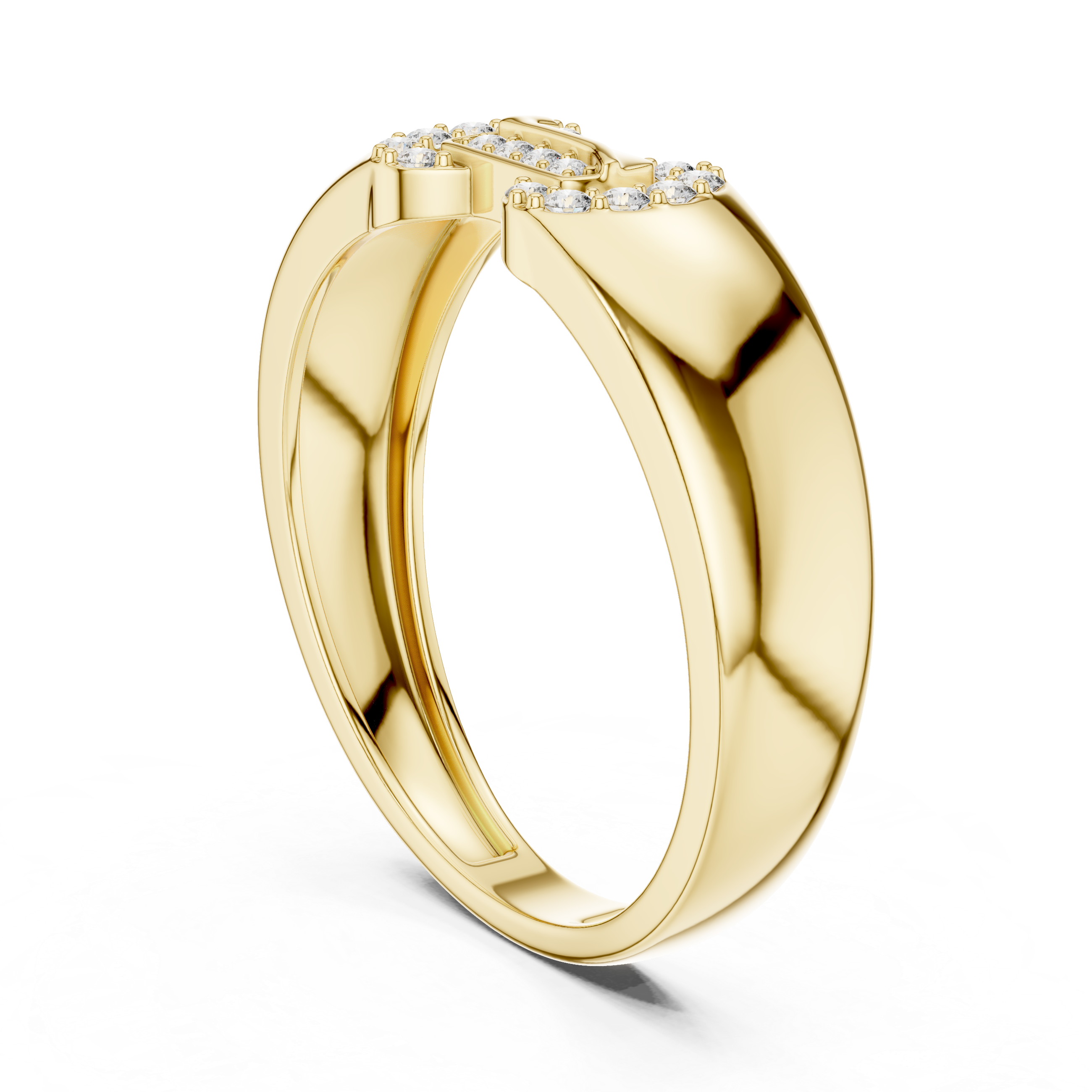 925 Silver Moissanite Equestrian-Inspired Horsebit Interlocking Mens Ring