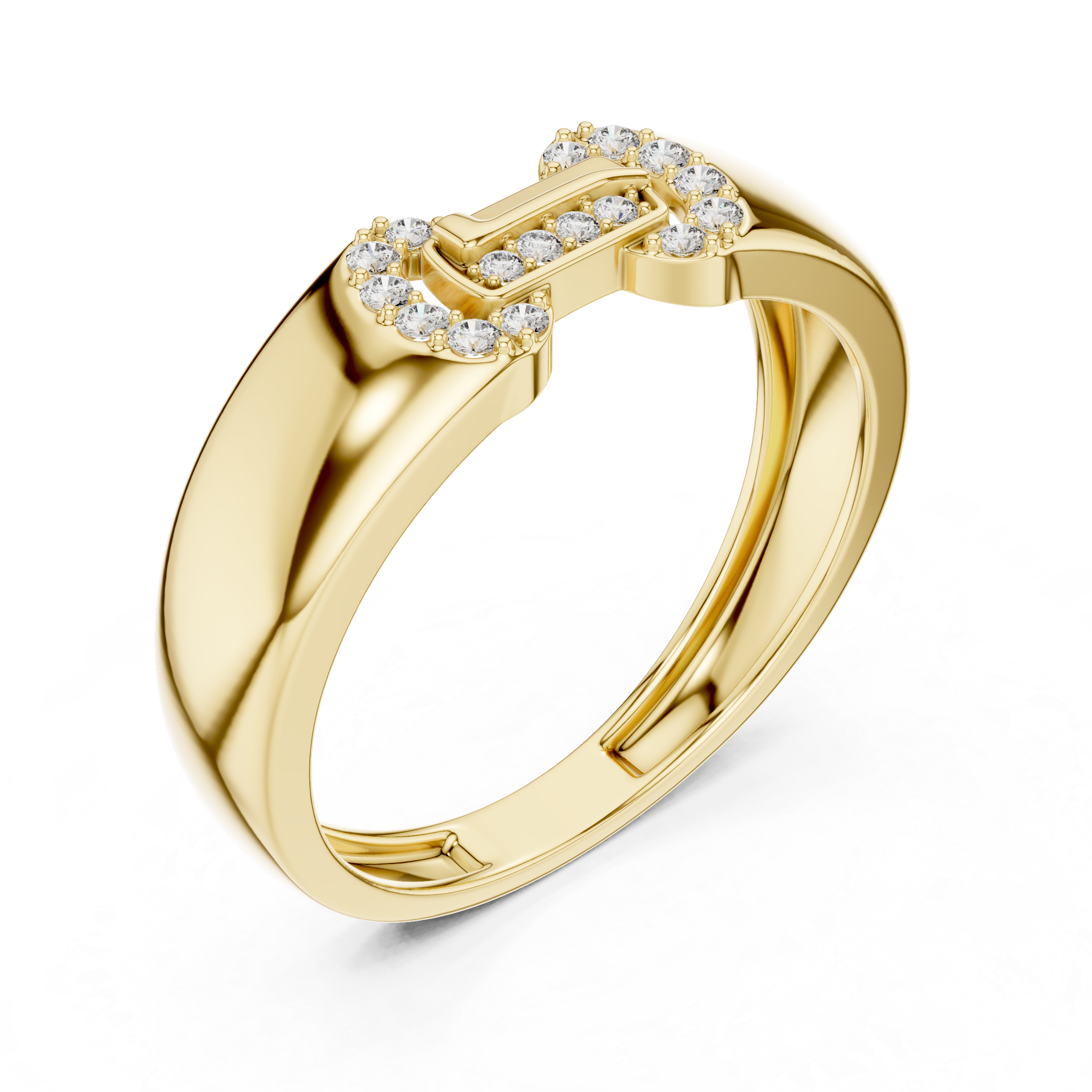 925 Silver Moissanite Equestrian-Inspired Horsebit Interlocking Mens Ring