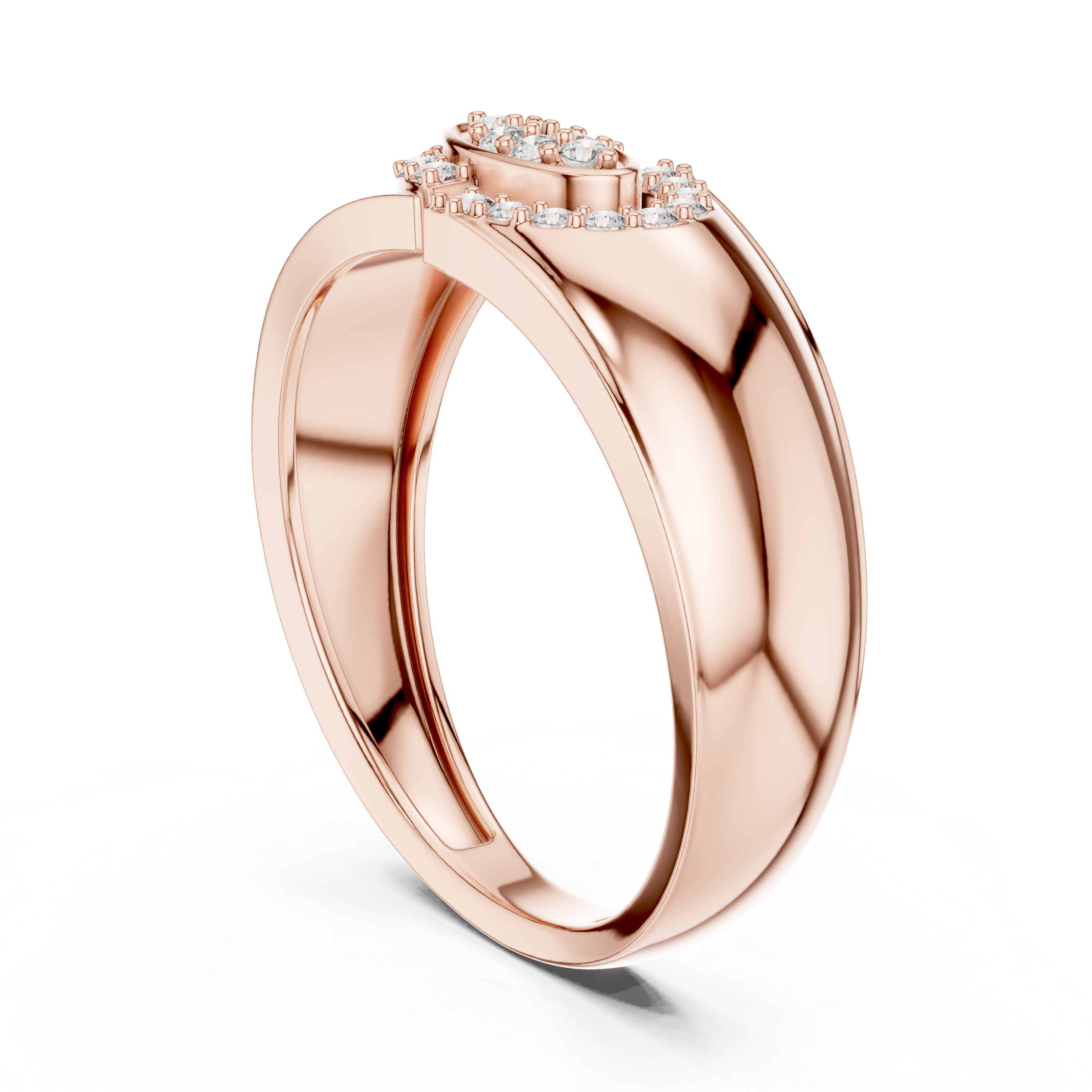 925 Silver Moissanite Abstract Interlocking Eclipse Mens Ring