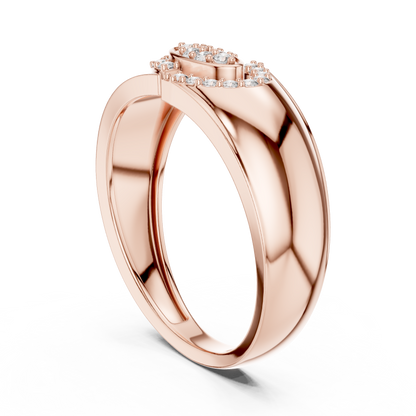 925 Silver Moissanite Abstract Interlocking Eclipse Mens Ring
