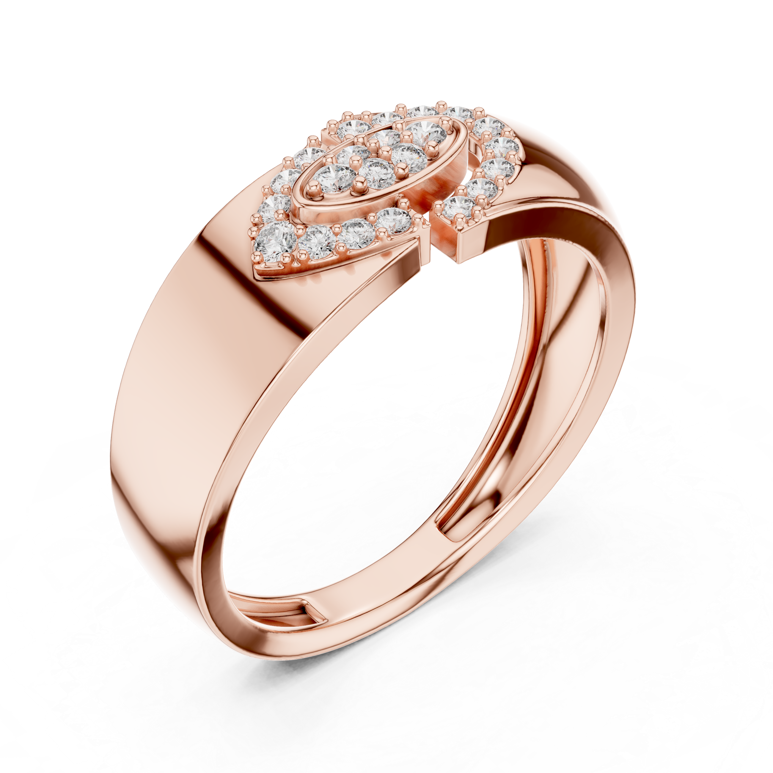 925 Silver Moissanite Abstract Interlocking Eclipse Mens Ring