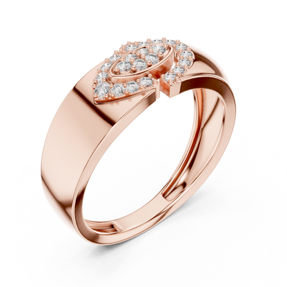 925 Silver Moissanite Abstract Interlocking Eclipse Mens Ring