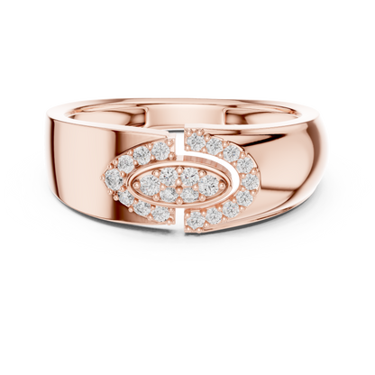 925 Silver Moissanite Abstract Interlocking Eclipse Mens Ring