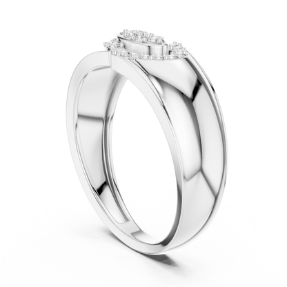 925 Silver Moissanite Abstract Interlocking Eclipse Mens Ring