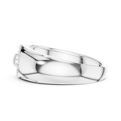 925 Silver Moissanite Abstract Interlocking Eclipse Mens Ring