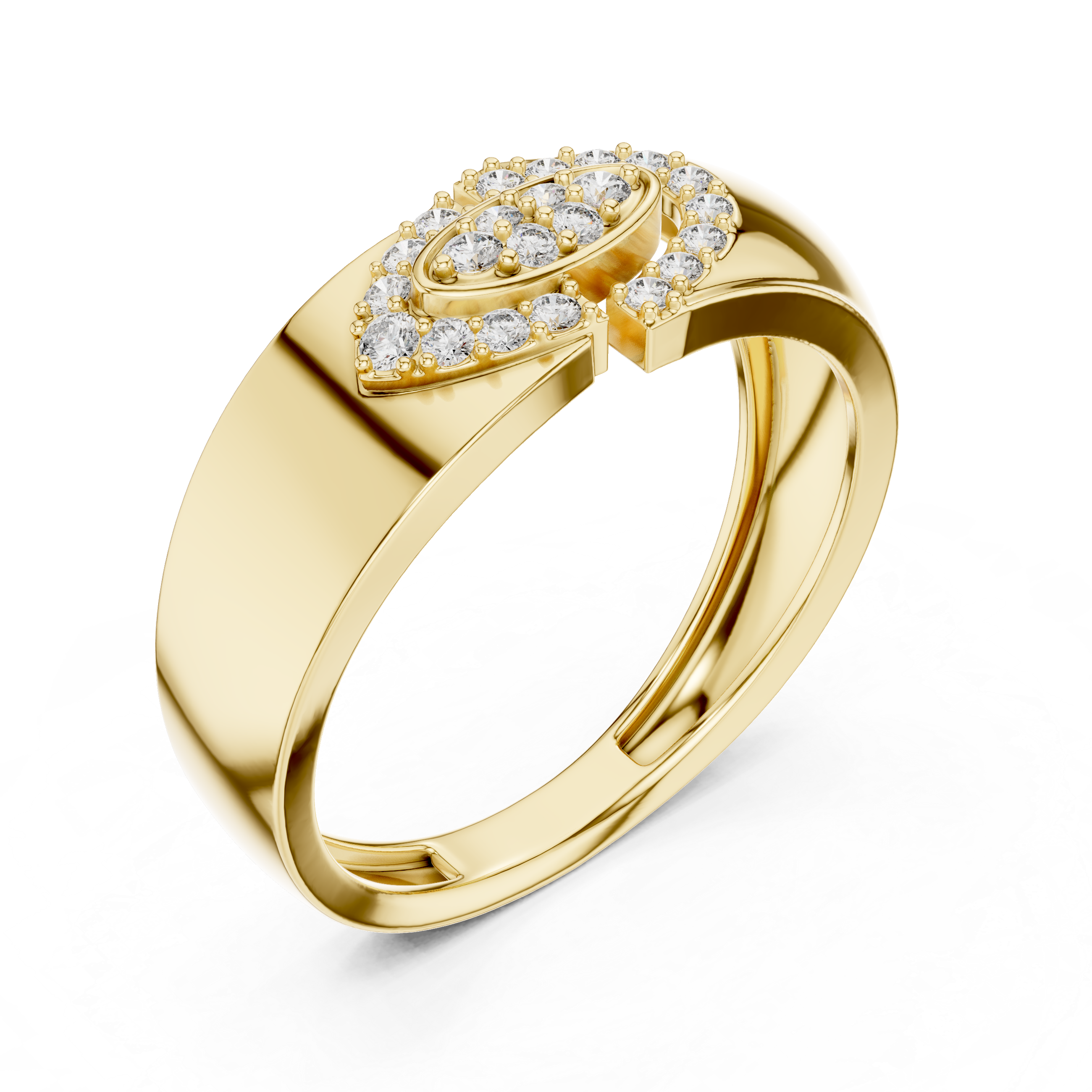 925 Silver Moissanite Abstract Interlocking Eclipse Mens Ring