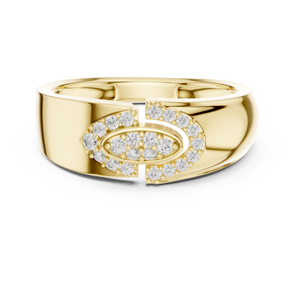 925 Silver Moissanite Abstract Interlocking Eclipse Mens Ring