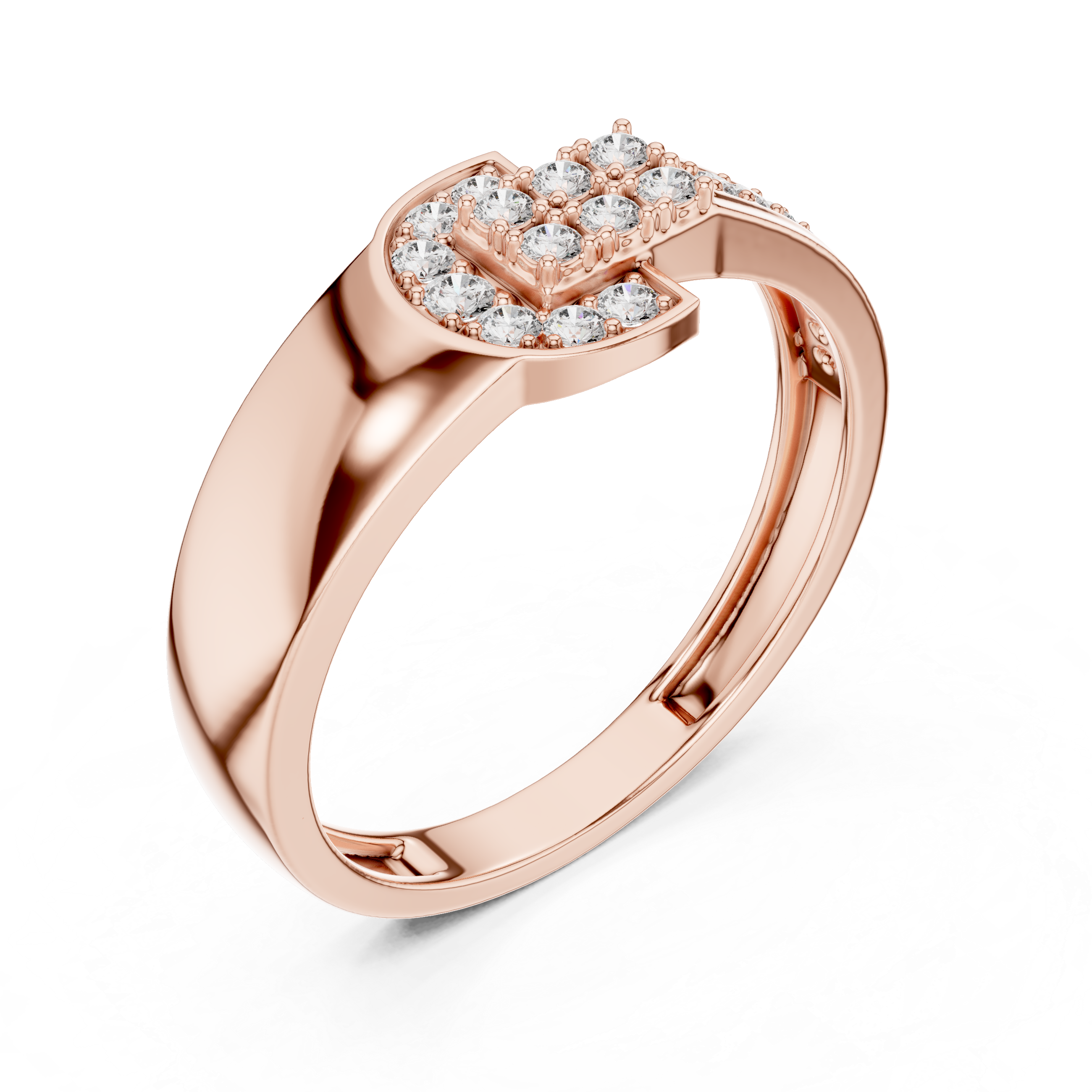 925 Silver Moissanite Equestrian Horseshoe Mens Ring