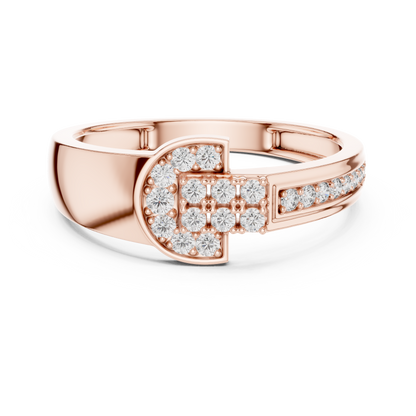 925 Silver Moissanite Equestrian Horseshoe Mens Ring