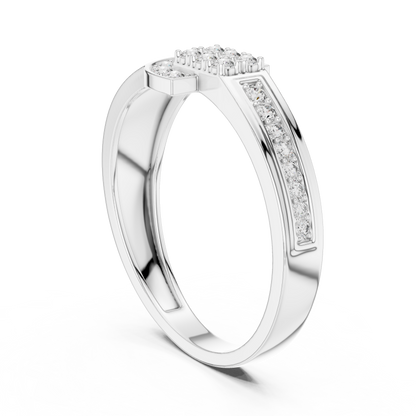 925 Silver Moissanite Equestrian Horseshoe Mens Ring