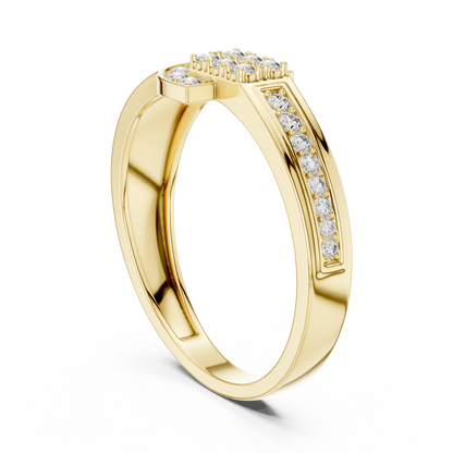 925 Silver Moissanite Equestrian Horseshoe Mens Ring