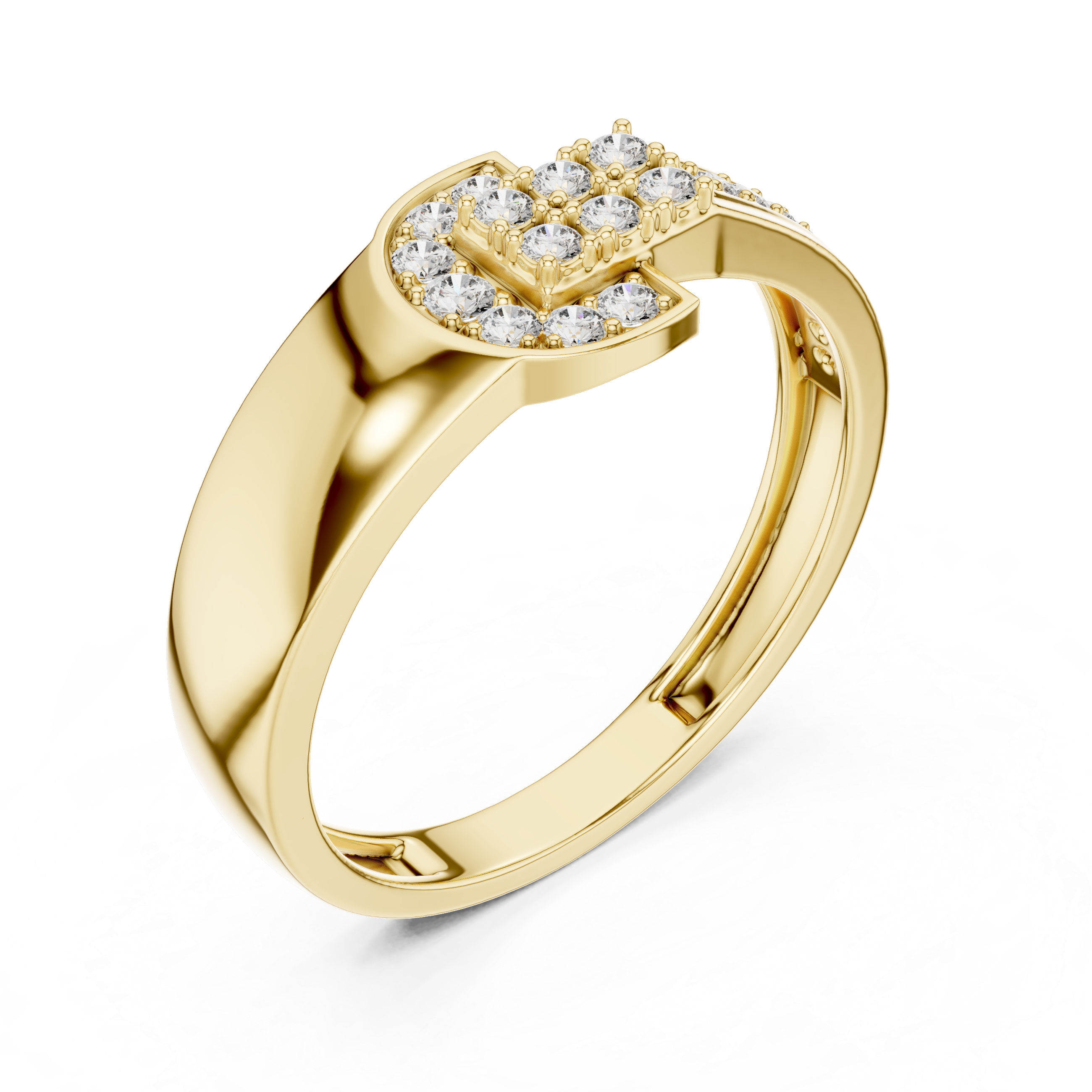 925 Silver Moissanite Equestrian Horseshoe Mens Ring