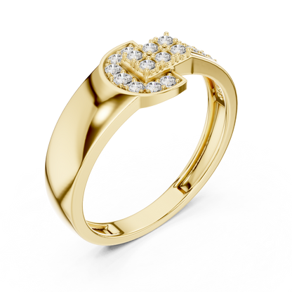 925 Silver Moissanite Equestrian Horseshoe Mens Ring