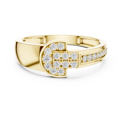 925 Silver Moissanite Equestrian Horseshoe Mens Ring