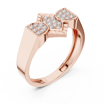 925 Silver Moissanite Geometric Cluster Mens Ring 14k Gold Plated