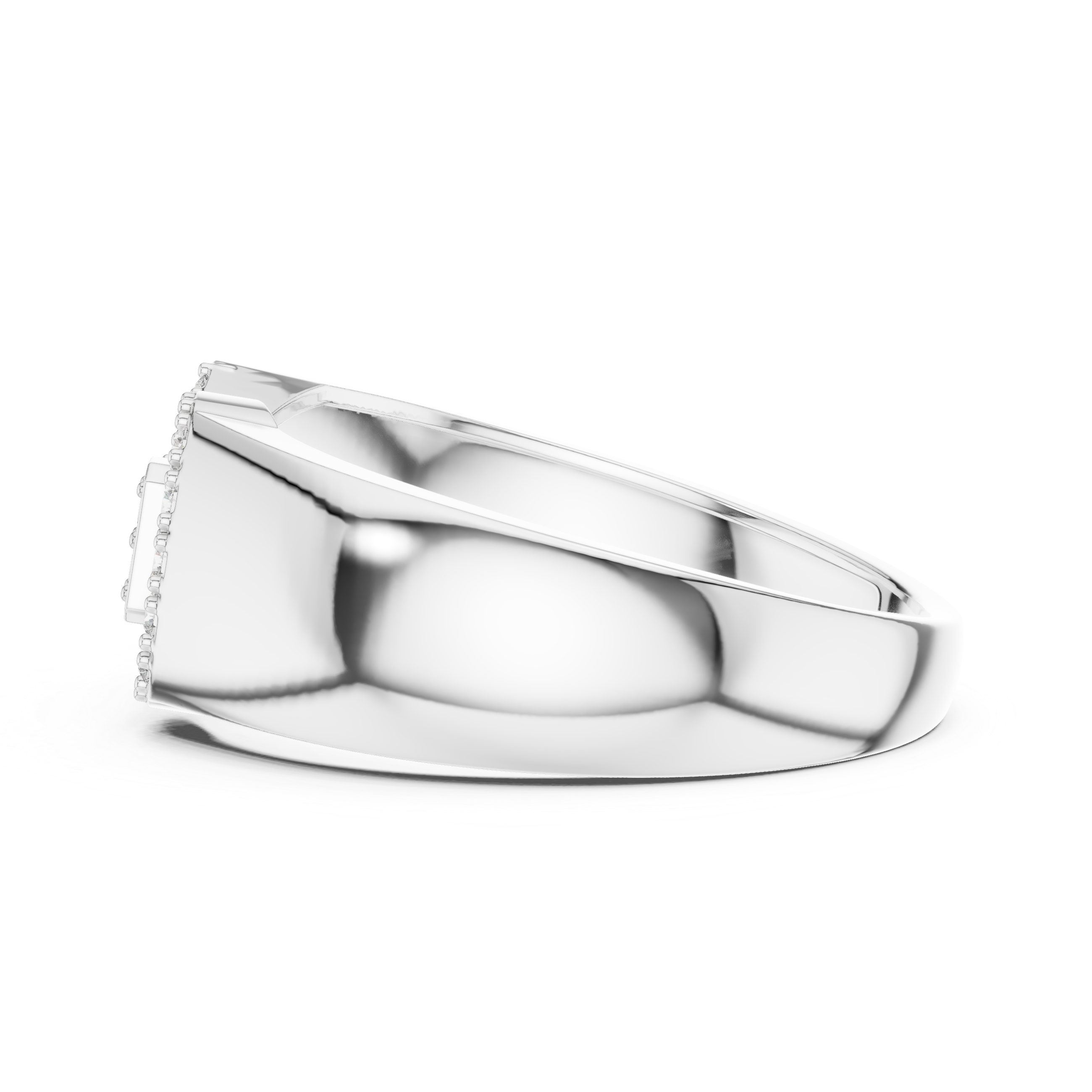 925 Silver Moissanite Asymmetrical Geometric Bow ring Mens Ring