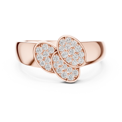 925 Silver Moissanite Modern Overlapping Trio Oval Cluster Mens Ring