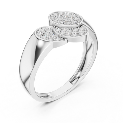925 Silver Moissanite Modern Overlapping Trio Oval Cluster Mens Ring