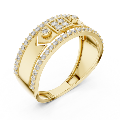 925 Silver Moissanite Modern Geometric Architecture Signet Mens Ring