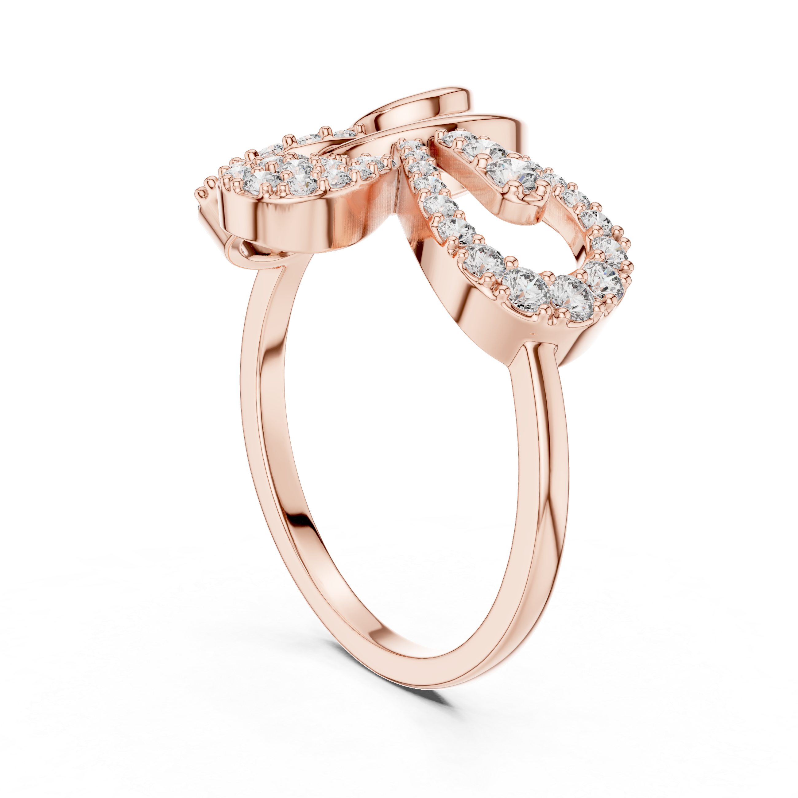 925 Silver Moissanite Contemporary Spiral Bow Cocktail Engagement Ring