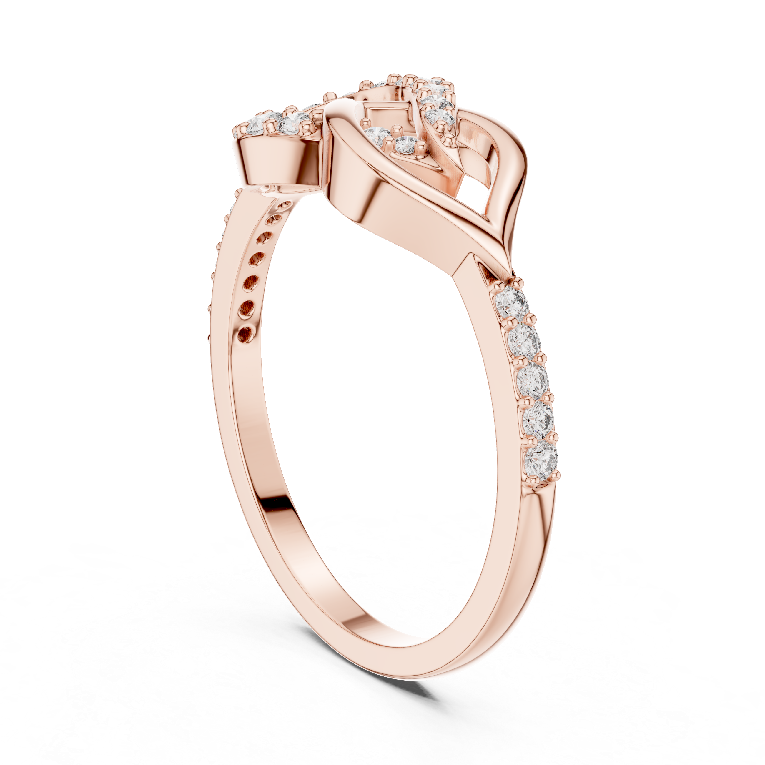 925 Silver Moissanite Infinity Ribbon Crossover Engagement Ring