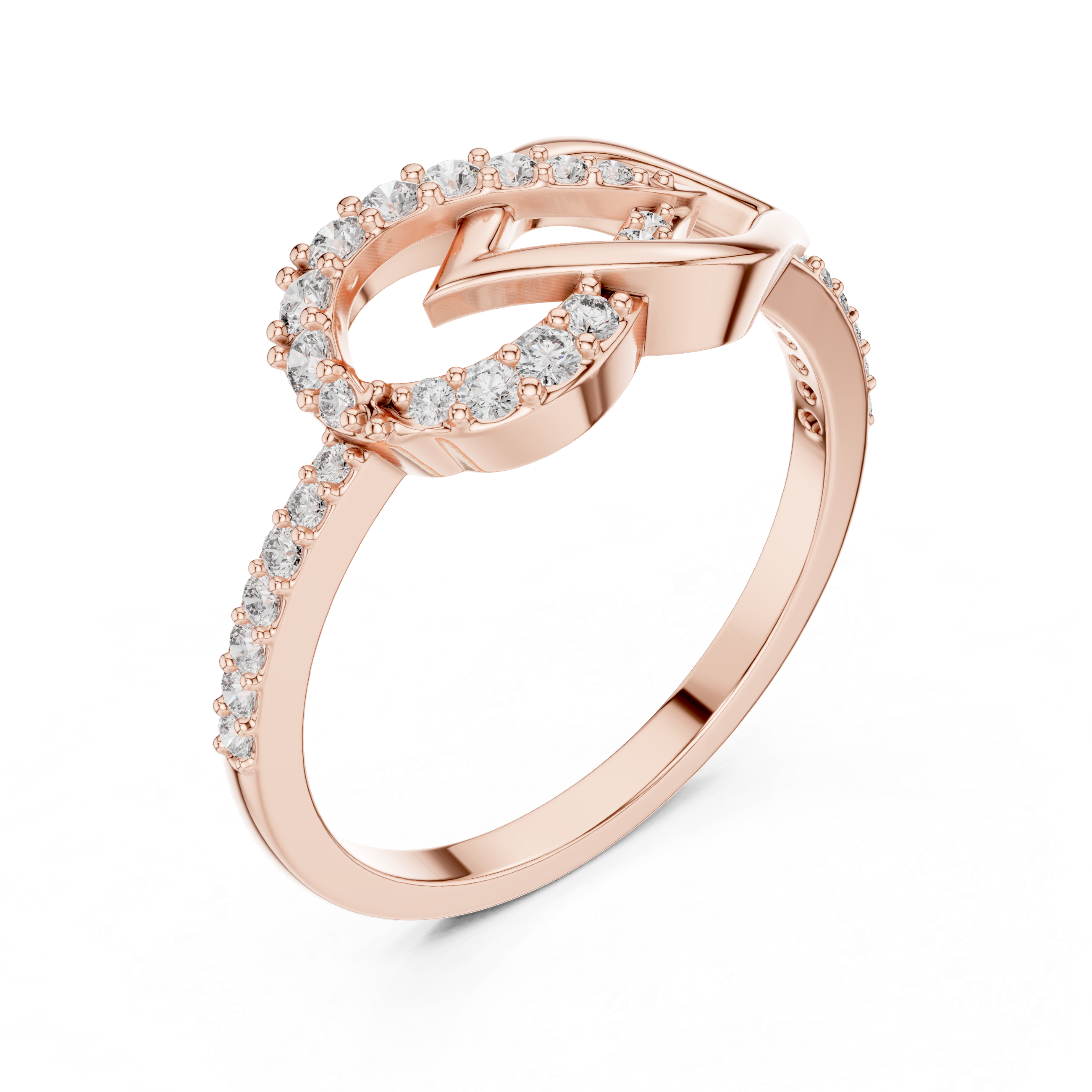925 Silver Moissanite Infinity Ribbon Crossover Engagement Ring