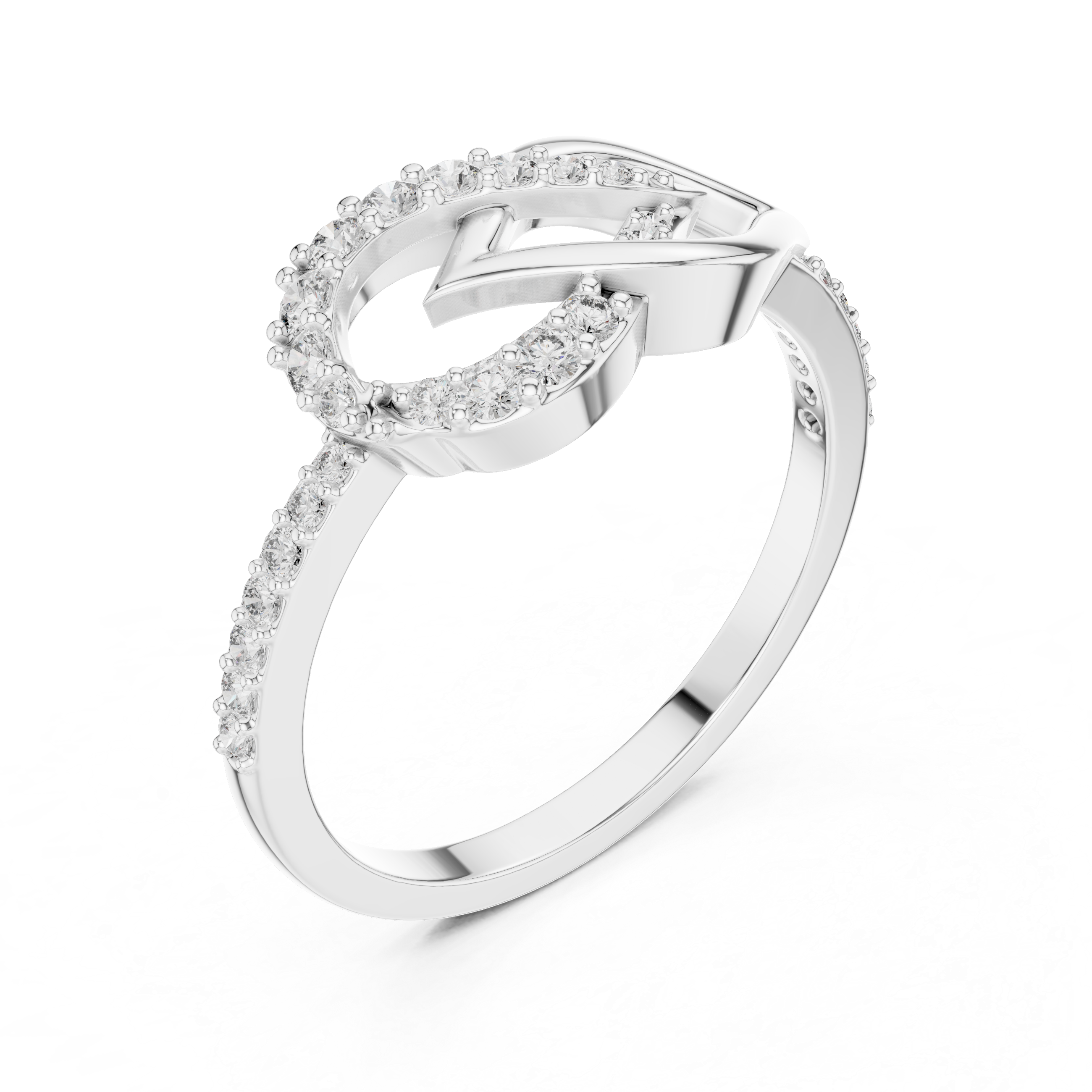 925 Silver Moissanite Infinity Ribbon Crossover Engagement Ring