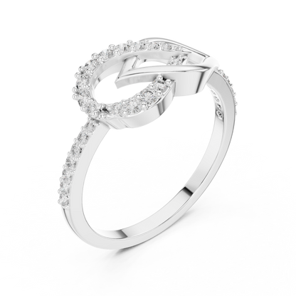 925 Silver Moissanite Infinity Ribbon Crossover Engagement Ring