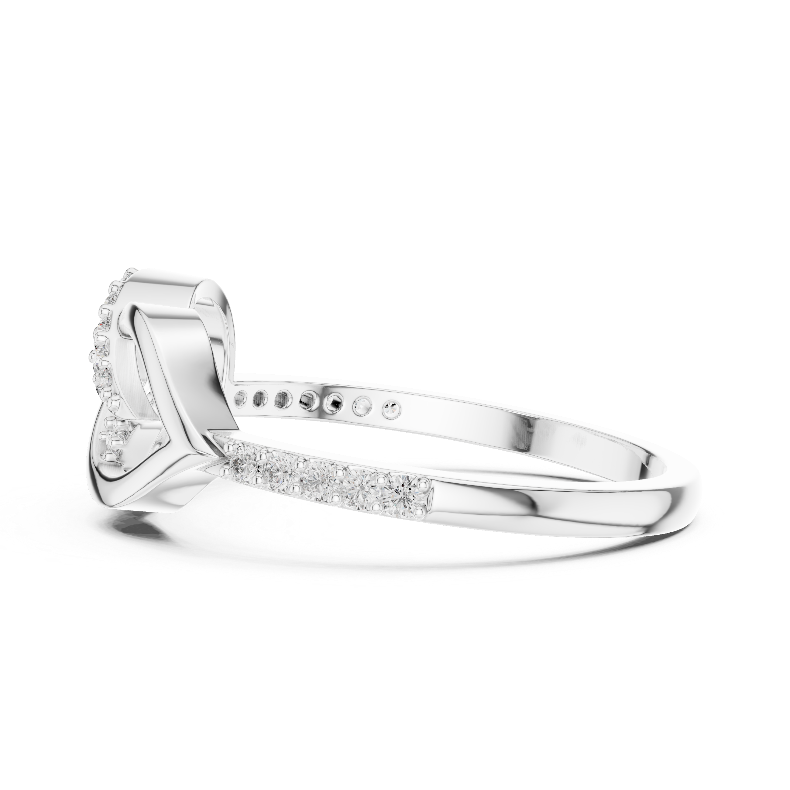 925 Silver Moissanite Infinity Ribbon Crossover Engagement Ring