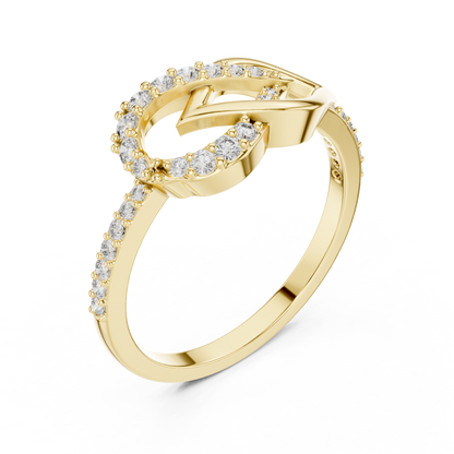 925 Silver Moissanite Infinity Ribbon Crossover Engagement Ring