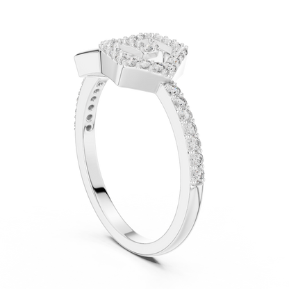 925 Silver Moissanite Interlocking Geometric Pentagon Engagement Ring