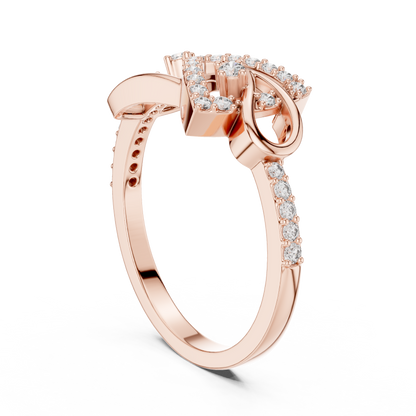 925 Silver Moissanite Art Deco Interlocking Geometric Ring Engagement Ring