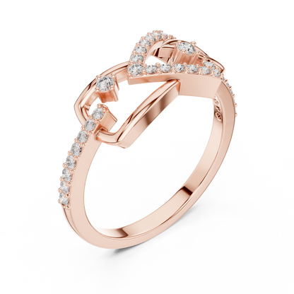 925 Silver Moissanite Art Deco Interlocking Geometric Ring Engagement Ring
