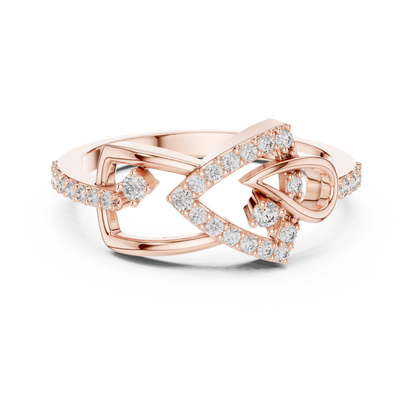 925 Silver Moissanite Art Deco Interlocking Geometric Ring Engagement Ring