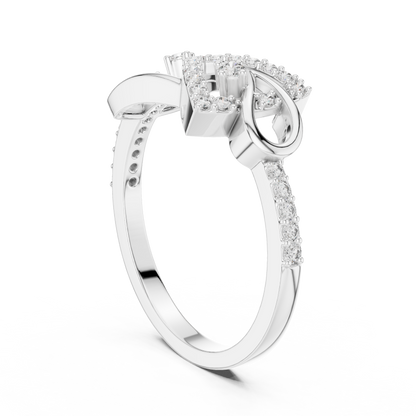 925 Silver Moissanite Art Deco Interlocking Geometric Ring Engagement Ring