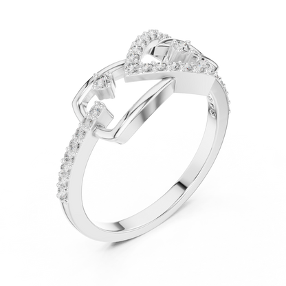 925 Silver Moissanite Art Deco Interlocking Geometric Ring Engagement Ring