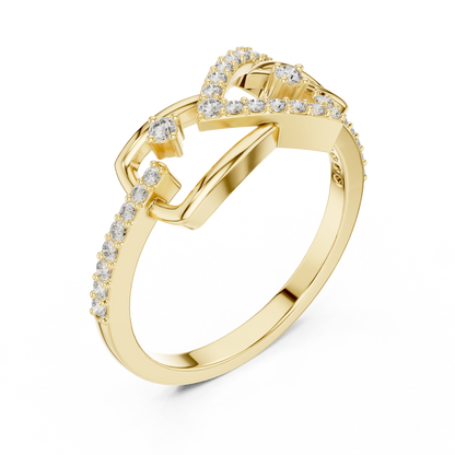 925 Silver Moissanite Art Deco Interlocking Geometric Ring Engagement Ring