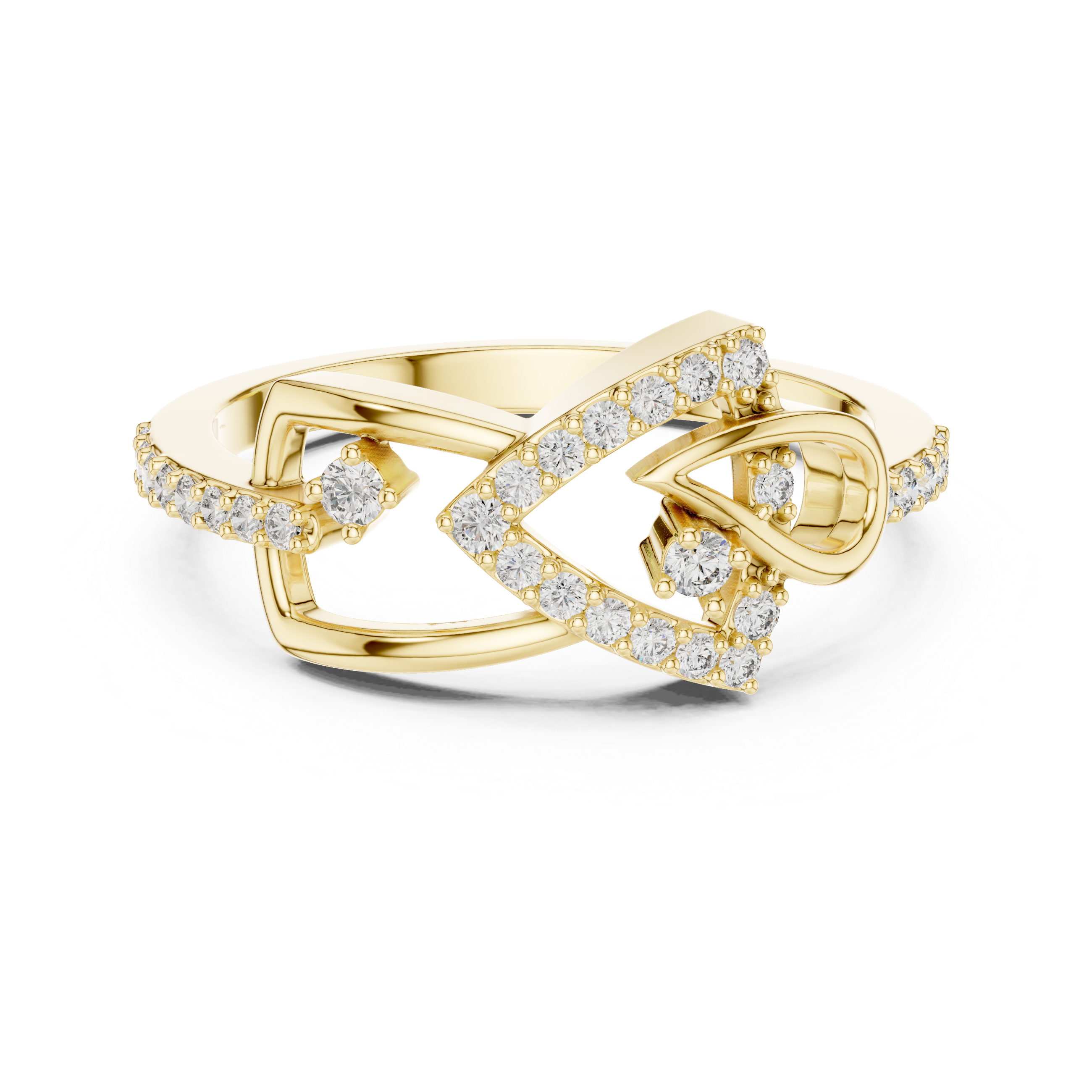 925 Silver Moissanite Art Deco Interlocking Geometric Ring Engagement Ring