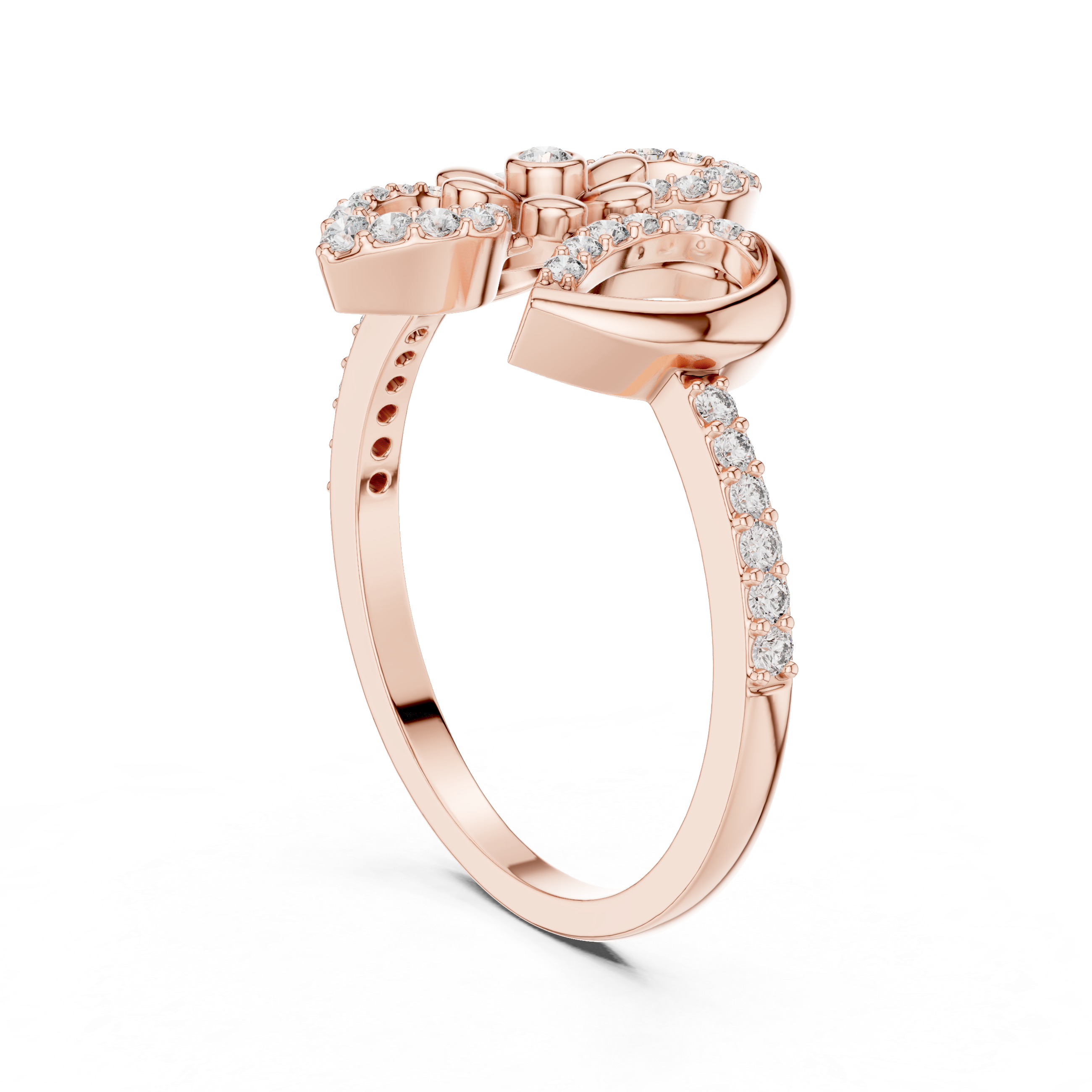 925 Silver Moissanite Royal Fleur-de-lis Flower Cocktail Engagement Ring