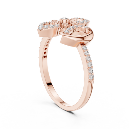 925 Silver Moissanite Royal Fleur-de-lis Flower Cocktail Engagement Ring