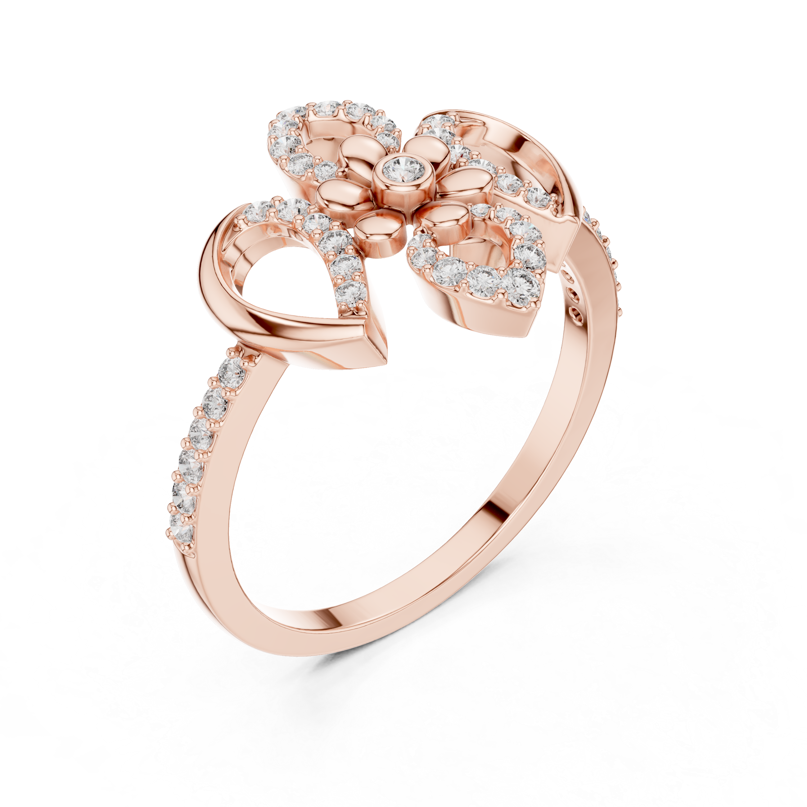 925 Silver Moissanite Royal Fleur-de-lis Flower Cocktail Engagement Ring