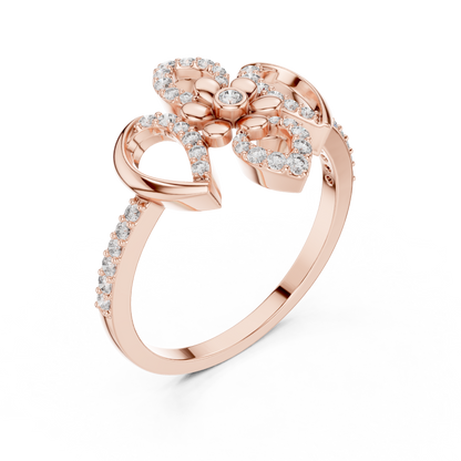 925 Silver Moissanite Royal Fleur-de-lis Flower Cocktail Engagement Ring