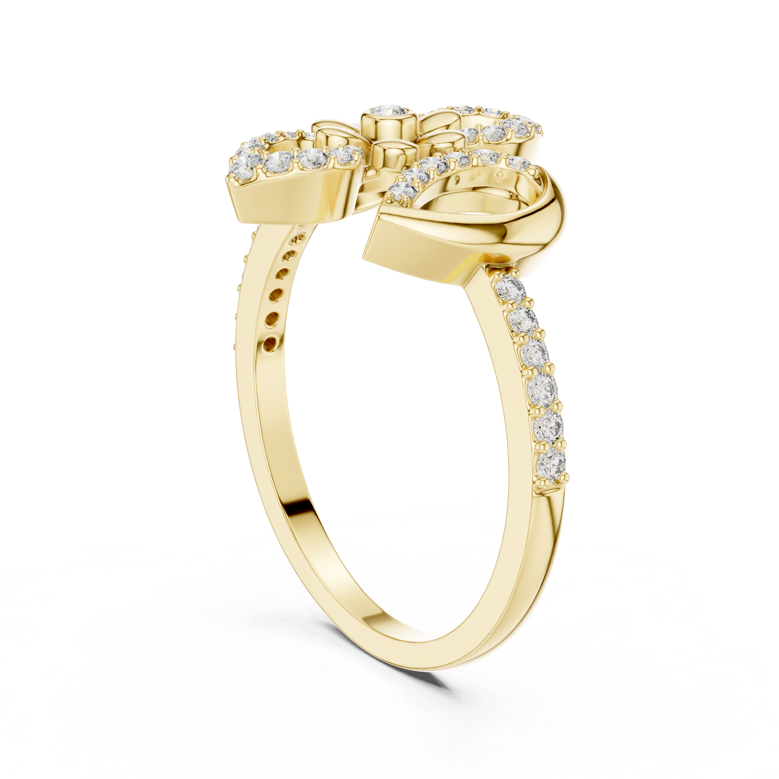 925 Silver Moissanite Royal Fleur-de-lis Flower Cocktail Engagement Ring