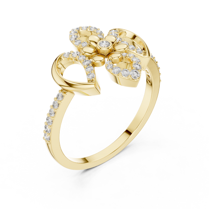 925 Silver Moissanite Royal Fleur-de-lis Flower Cocktail Engagement Ring